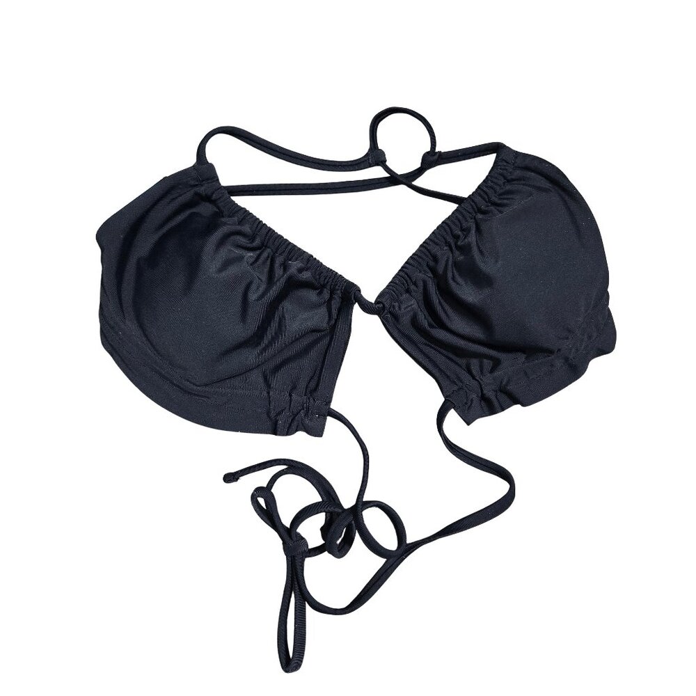 NWT | Sports Illustrated | Onyx Black Triangle String Bikini Top | Large